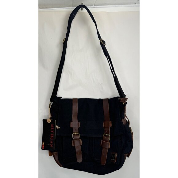 Muchuan Canvas Messenger Laptop Bag I Am Legend Black Crossbody Briefcase New - Picture 2 of 11